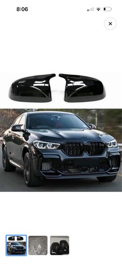 M Style Wing Mirror Cover Caps Replacement for BMW X5 G05 X6 G06 X3 G01 X4 GO2 Accessories, 2PCS Gloss Black M Performance Sport Side View Mirror Hous