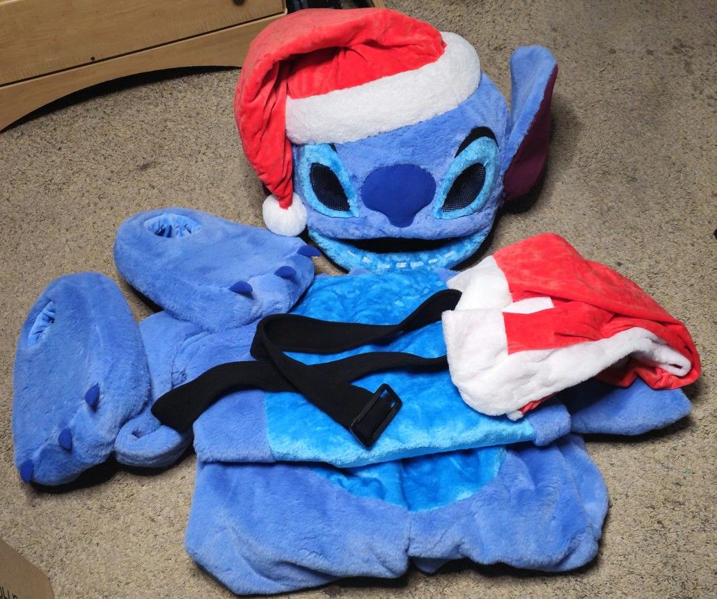 Stitch Mascot Costume, Custom & handmade (w santa clothes)