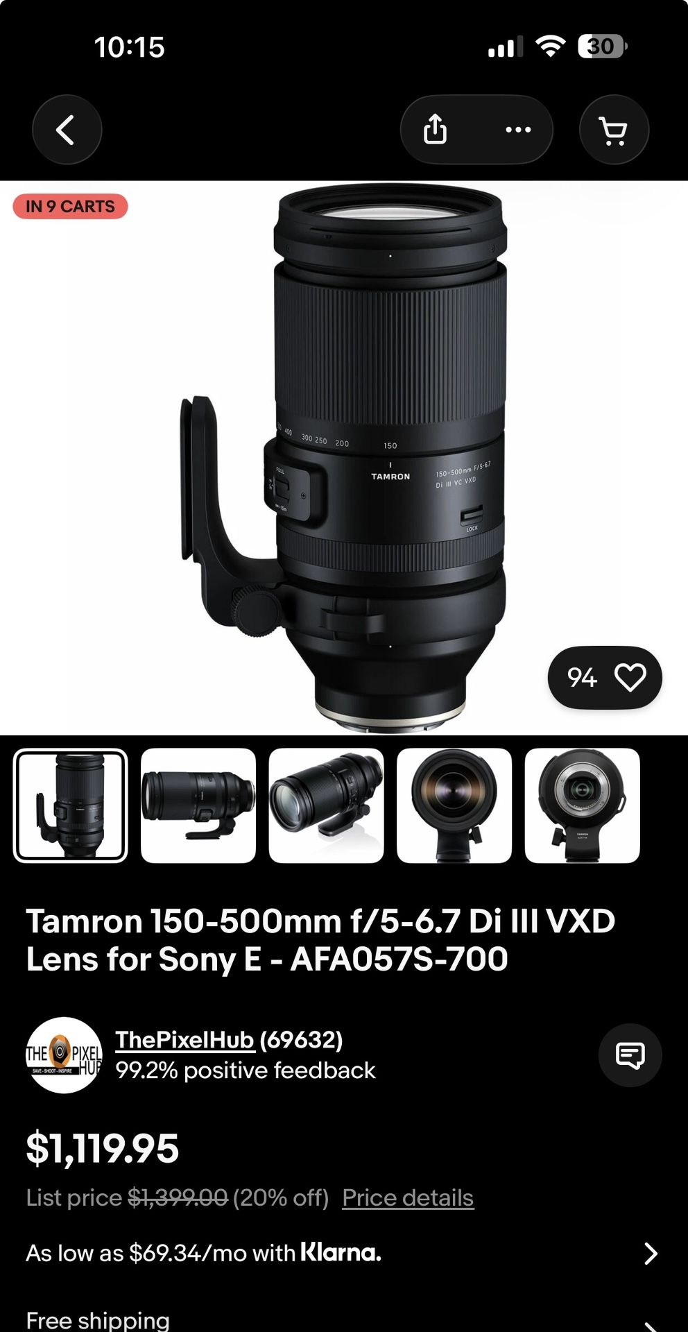 Tamron 150-500mm f/5-6.7 Di III VXD Lens for Sony E - AFA057S-700