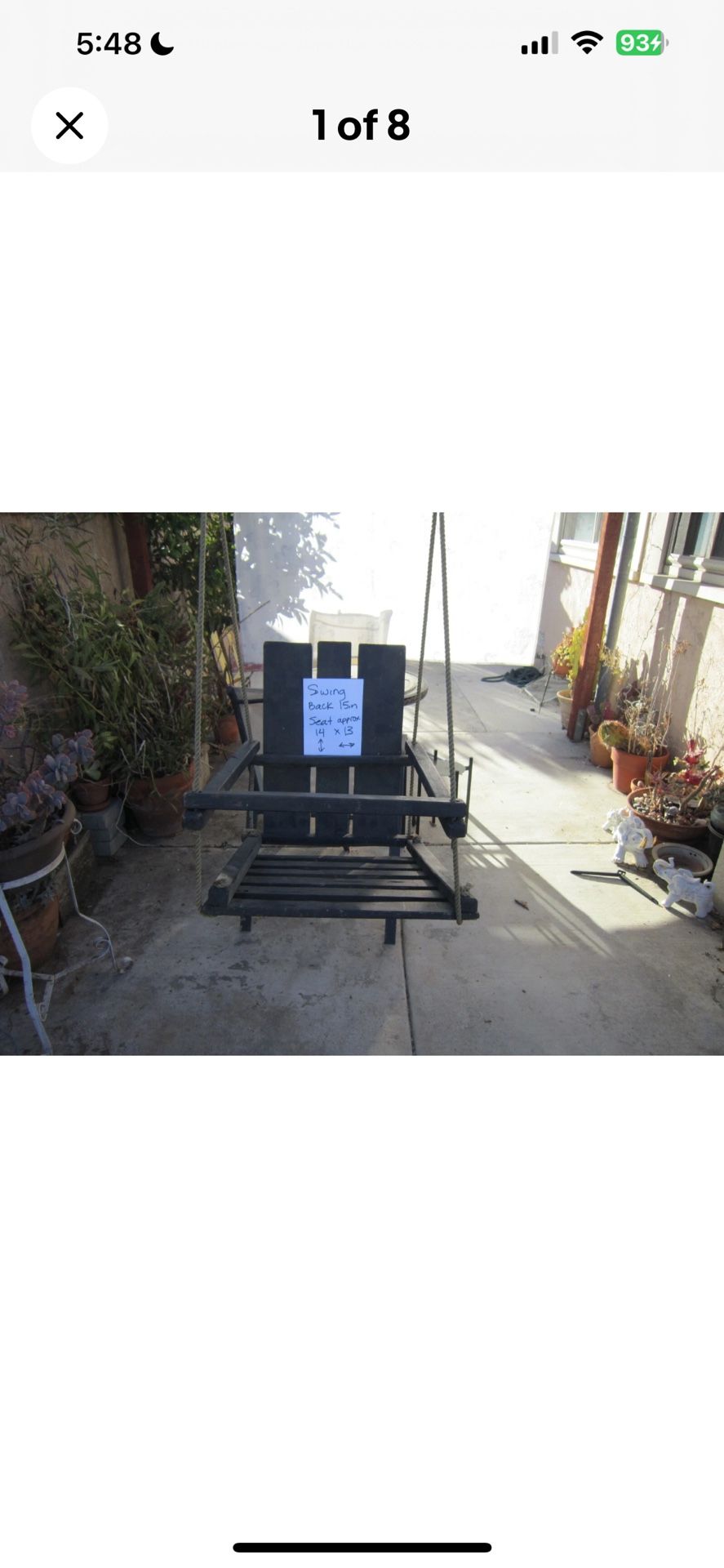 Swing Vintage Wooden Swing Outdoor Decor see all pics