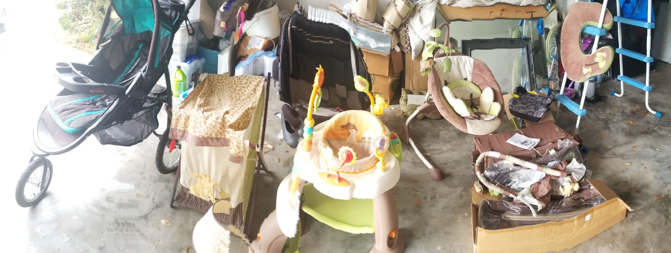 Lot or pay separate Lion King baby simba items , jogging stroller, bouncer, swing 32837