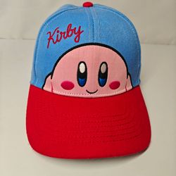 Bioworld Kirby Peekaboo adjustable blue and red baseball cap