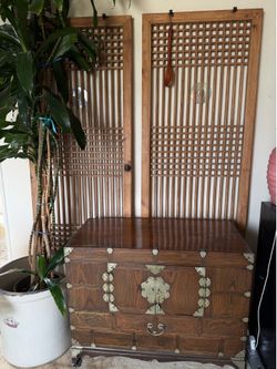 Vintage wooden storage with panels