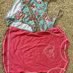 Roxy Billabong 8/10 Girl Bikini Surf Shirt