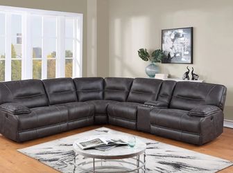Ogden 6-Piece Power Sectional with RAF Recliner