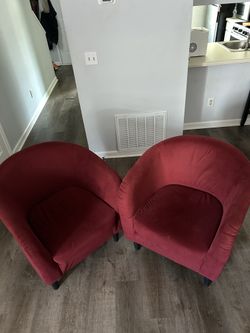 Red lounge chairs