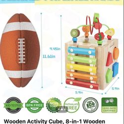 new in box wood Montessori 8-in-1 cube
