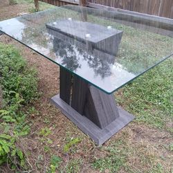 Dining Room Table/ Tall Glass Top Table 