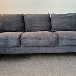 Living Room Sofa / couch. 3 Seater Lounge-Linen Fabric, Gray
