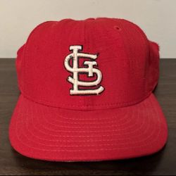 St Louis Cardinals Cap Hat Vintage Red New Era 59Fifty Fitted 7 3/8 100% Wool
