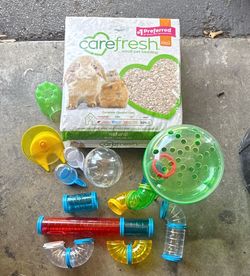 Hamster Cage Tubes Accessories & Carefresh Bedding Bundle