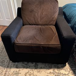 Brown And Black Oversized Chair