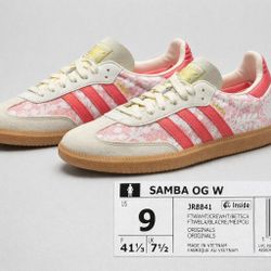 Womens Samba OG X Liberty London Lace Up Sneakers Off White Casual