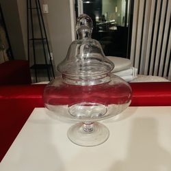 Apothecary Jar Clear Glass With Lid Large 16”