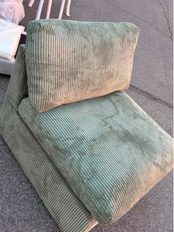 Modern Green Corduroy Armless Accent Chair 32.7” x 32.7” Lounge Chair