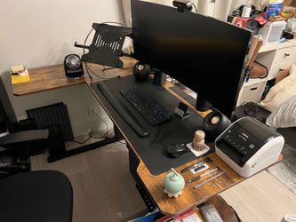 L Shaped Electric Standing Desk - 59x40 Inch Reversible Corner Sit Stand Desk