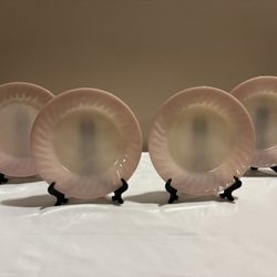 Fire King Pink Swirl Dinner Plates  4 Dinner plates total 