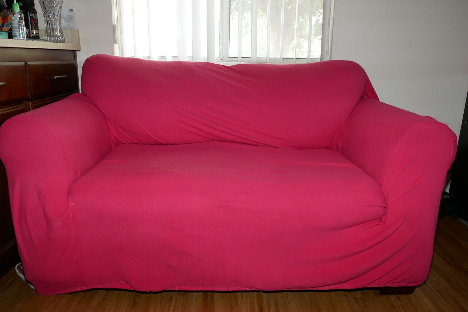 Brick Red Suede Couch & Free Cover β Removable Seats