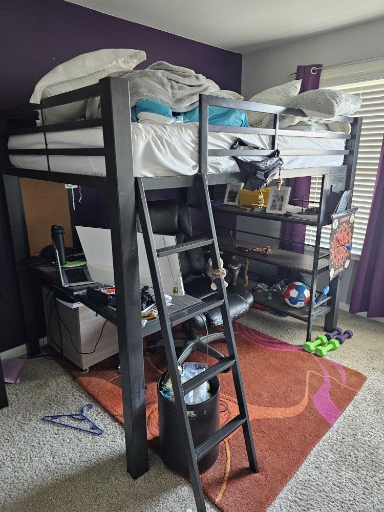 Metal Bunk Bed With Desk