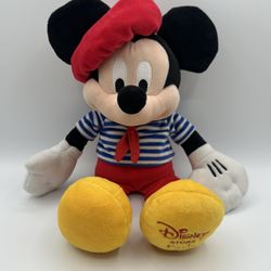 Disney Store Paris Mickey Mouse 15 In Plush Stuffed Animal