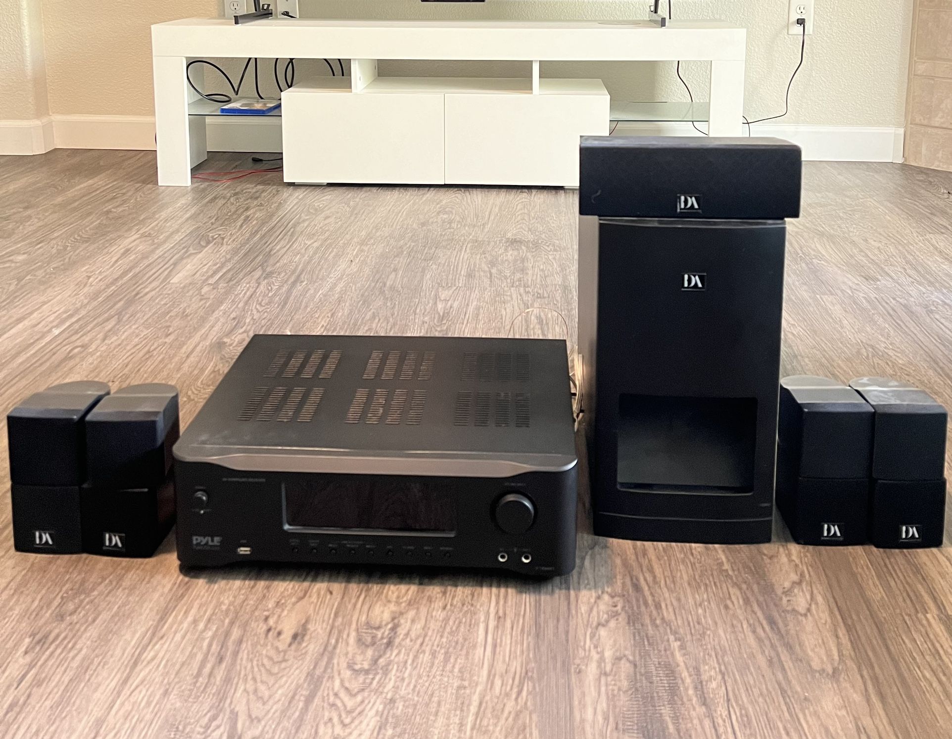 Danon acoustics home theater system + Pyle 5.2-Channel Hi-Fi Bluetooth Stereo Amplifier