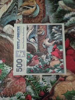 3/$10 🌟 500 Piece Bits And Pieces Winter Bird Friends Puzzle