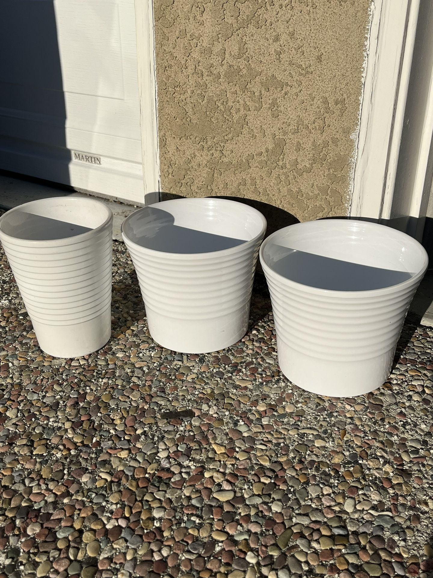 Three Ceramic Flower Pots