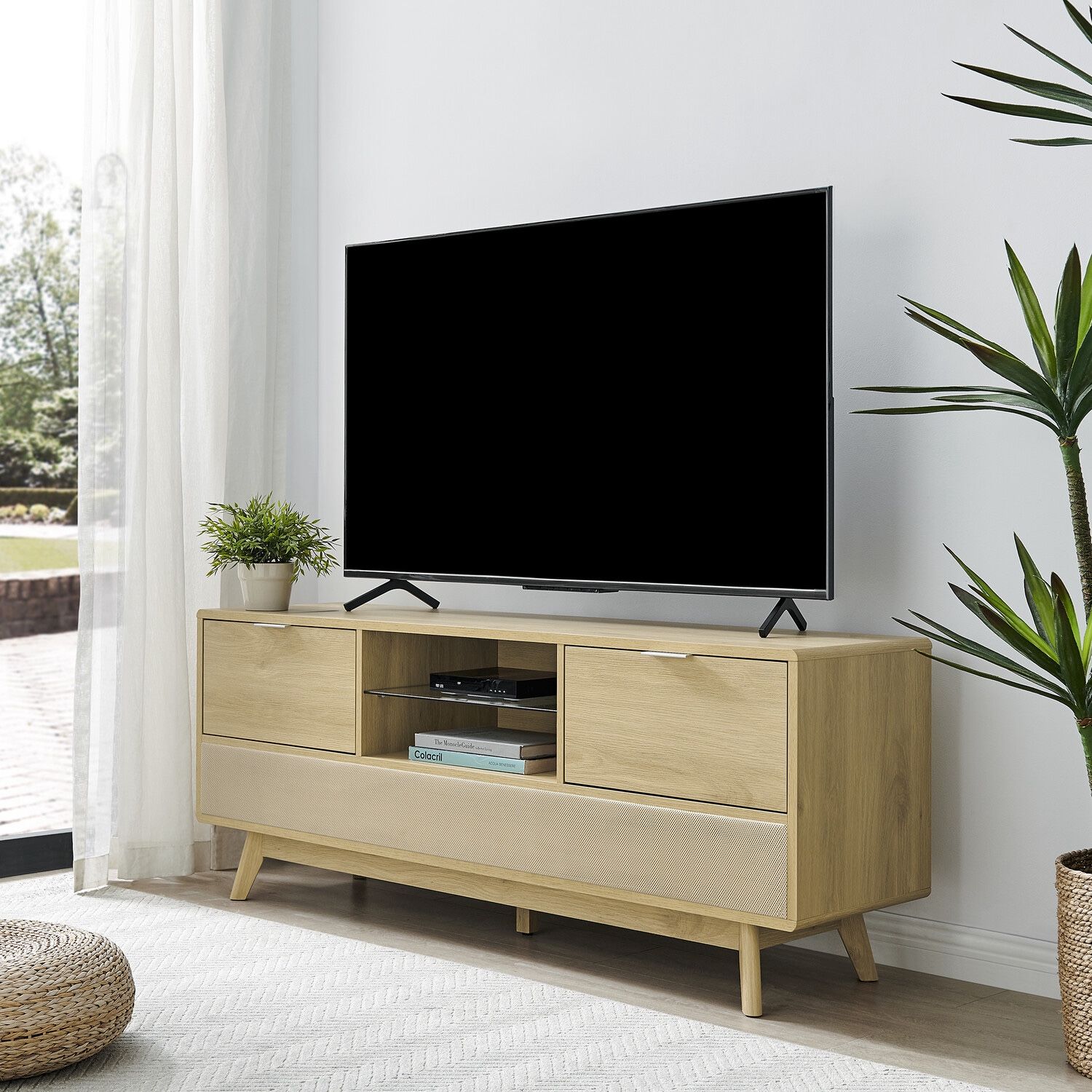 Koble - Larsen Smart TV Stand with Built-in Sound Bar & Phone Chargers