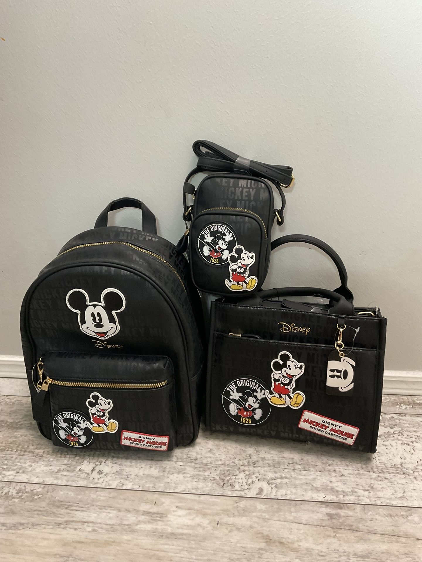 NWT Mickey Backpack, Purse And Phone Crossbody Bag In Set