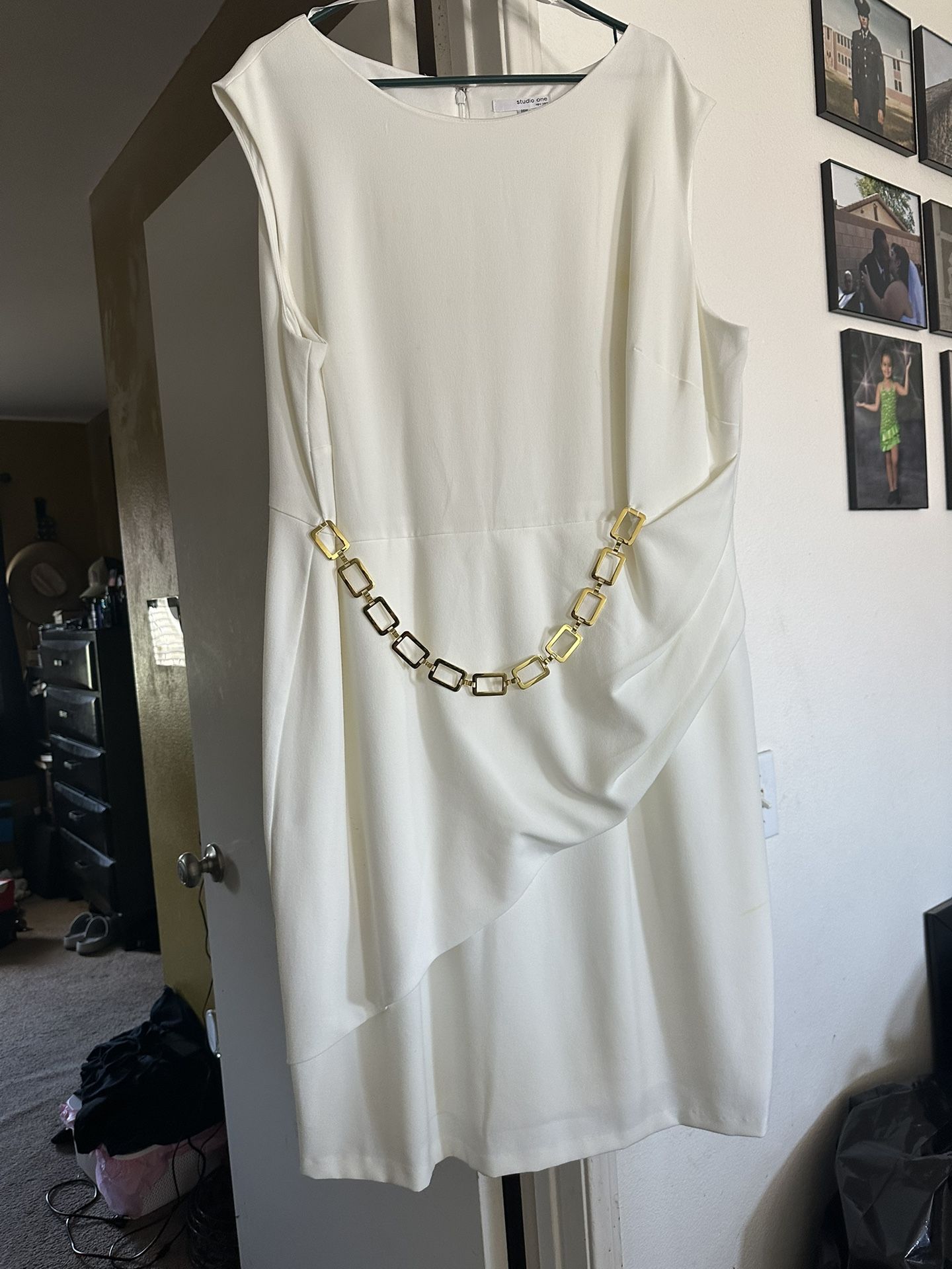 Off White Plus Size Cocktail Dress