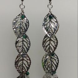 Handmade Leaf Dangle Earrings