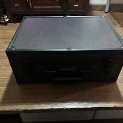 Black storage box with dividers for Trading Cards