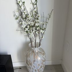 Decorative Vase With Fake Flowers