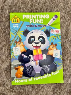 School Zone Printing Fun Write & Reuse Workbook Ages 4–6