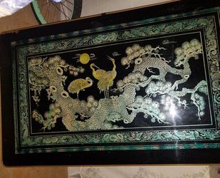 Large.OrientaL GLass TabLe...