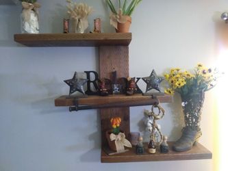Repisa hecha a mano de madera 42 pulgadas de ancha x 28 de alto