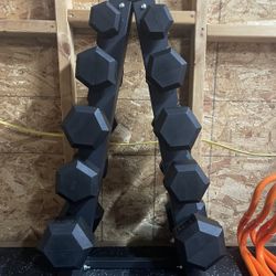 Brand New Dumbbells with Rack