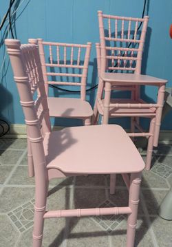Pink Small Chairs And Baby Bath Tub.