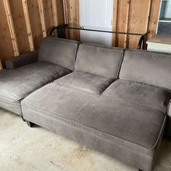 Grey L Shaped Sectional Couch With Storage Ottoman “WE DELIVER”