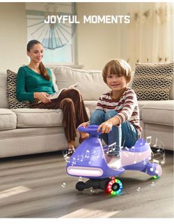 FanttikRide N7 Pro Electric Wiggle Car with Pedal, Rechargeable Battery, CyberWiggle, 2 in 1 Swing Car, 2 Speeds Max 4 Mph, Anti-Rollover, Flashing Wh