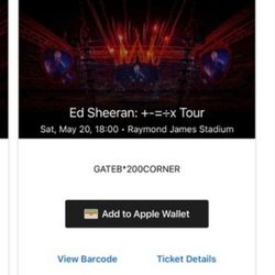 Ed Sheeran Ticket 