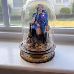 John Wayne hand painted limited edition sculpture with a glass dome. New