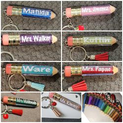 🎁 Personalized Name Glitter Pencil Keychains – $12 FIRM ✨ (PICK UP ONLY 93306)