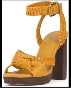 Vince Camuto Fancey GOLDEN SUN Block Heel Sandal - 7.5 Women RARE Discontinued