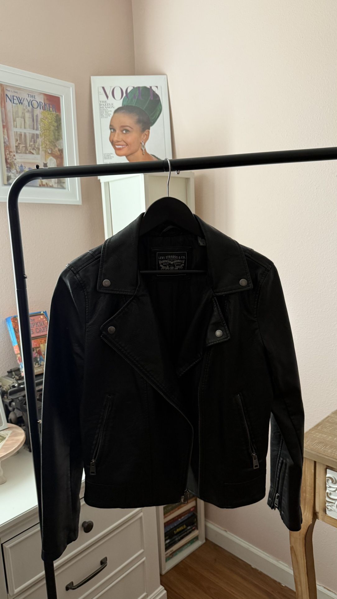 Levi strauss biker jacket black size medium