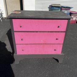 Solid Wood Three drawer Dresser