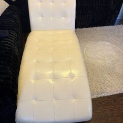 White leather chaise 