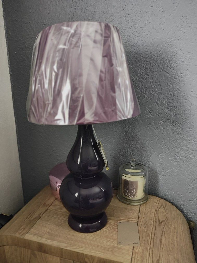 2 SAFAVIEH Purple Ceramic Lamps