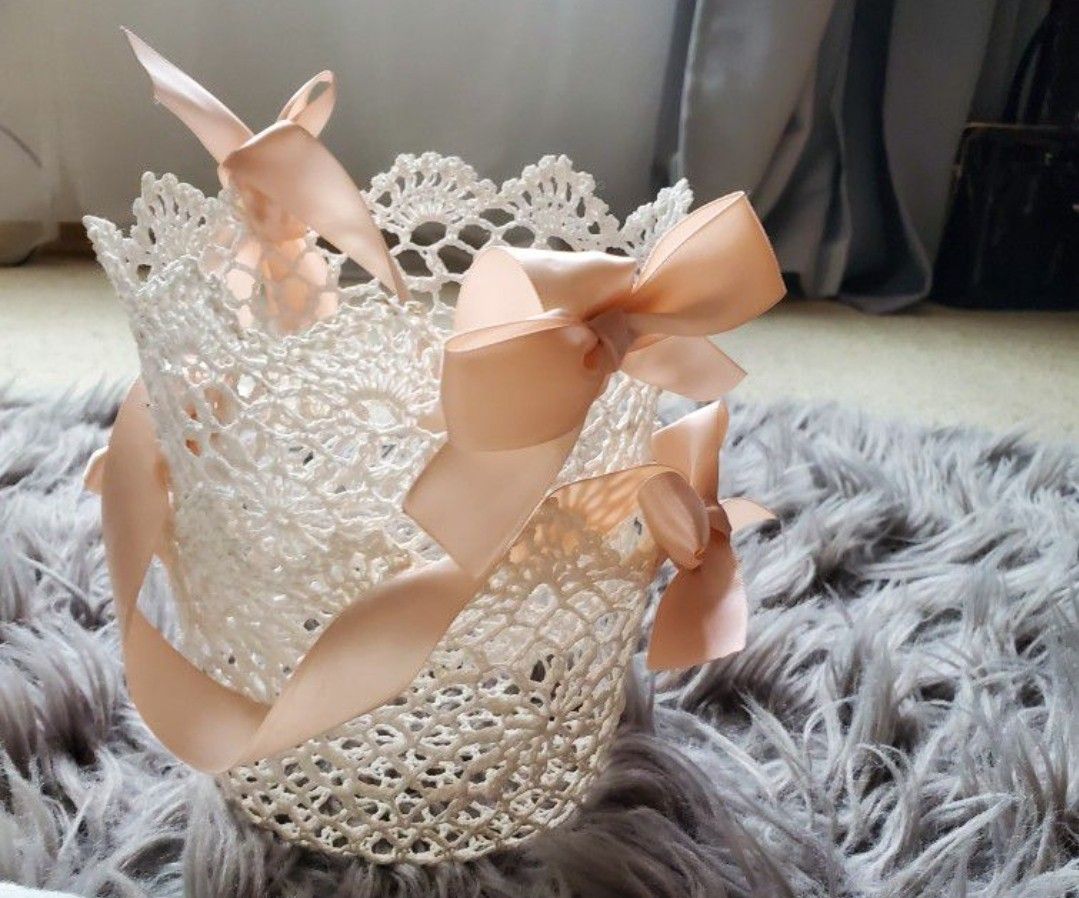 For Wedding  Two Flower Girls Baskets,little Beeded Purse On Chain And Head Band Flowers