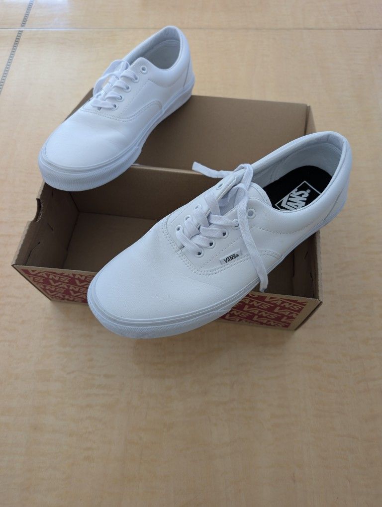 All White Vans (Leather)